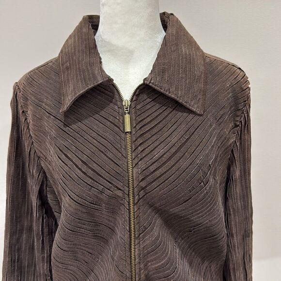 Bamboo Traders 100% Leather Zipper Jacket Size Medium - Picture 2 of 4